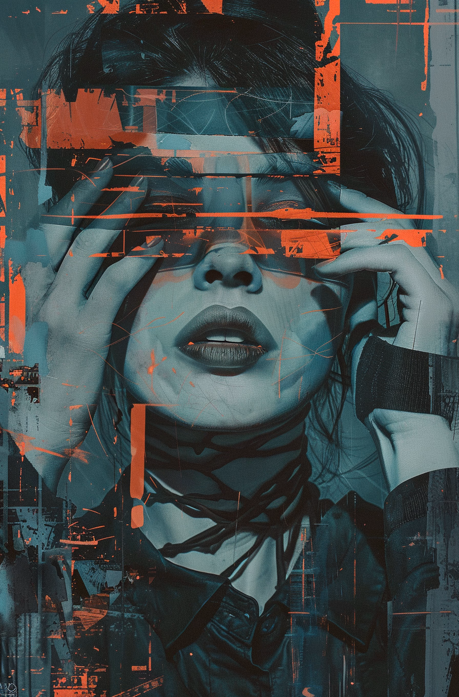 the best of the art gallery's, in the style of oliver wetter, alberto seveso, cyberpunk dystopia, dark bronze and cyan, intricate architectures, artemisia gentileschi, dark gray and light aquamarine --ar 29:44 --v 6.0